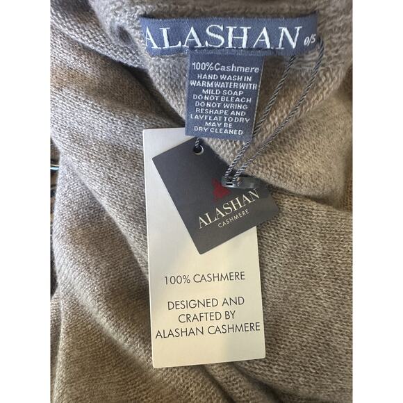 Alashan 100% Cashmere Draped Dress Topper Poncho Lightweight Soft & Cozy Tan NWT - Picture 9 of 16